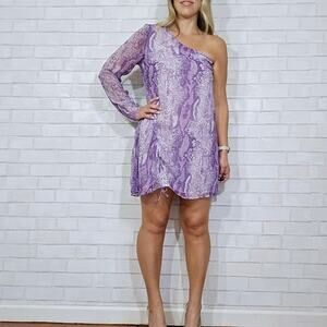 The East Order Edi Purple Reptile Mini Dress